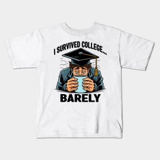 I Survived College... Barely Graduation Kids T-Shirt